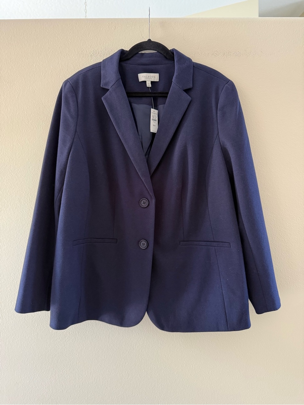 Talbots Women’s Navy Single-Breasted Notch Lapel Career Blazer Fully Lined NEW